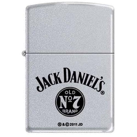 Zippo Lighter - Jack Daniel's Old No 7  Satin Chrome - Lighter USA