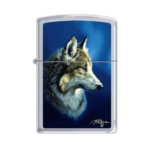 Zippo Lighter - Picken's Wolf Satin Chrome - Lighter USA