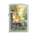 Zippo Lighter - Picken's Purrrfect Satin Chrome - Lighter USA