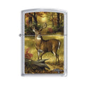 Zippo Lighter - Picken's Forest Buck Satin Chrome - Lighter USA