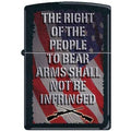 Zippo Lighter - Right to Bear Arms Black Matte - Lighter USA