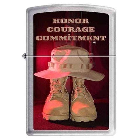 Zippo Lighter - Honor Courage Commitment  HP Chrome - Lighter USA