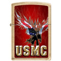 Zippo Lighter - USMC Eagle Gold Dust Finish - Lighter USA