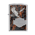 Zippo Lighter - Harley Davidson Eagle High Polish Chrome - Lighter USA