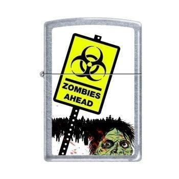 Zippo Lighter - Zombies Ahead Street Chrome - Lighter USA