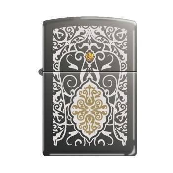 Zippo Lighter - Filigree Topaz Swarovski Black Ice - Lighter USA