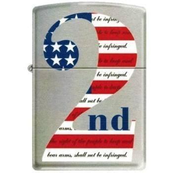 Zippo Lighter - 2nd Amendment Brush Chrome - Lighter USA