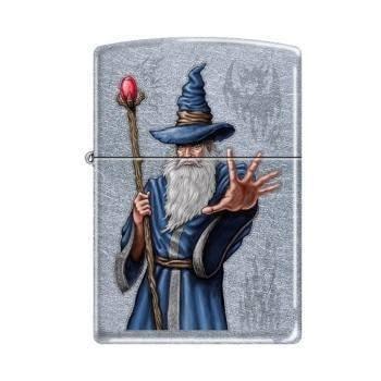 Zippo Lighter - Wizard with Wand Street Chrome - Lighter USA