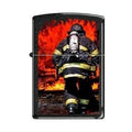 Zippo Lighter - Into the Flames Black Crackle - Lighter USA