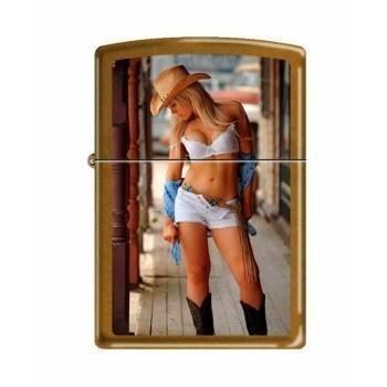 Zippo Lighter - Sexy Cowgirl White Top White Toffee - Lighter USA