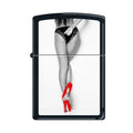 Zippo Lighter - Red Shoes Hand Behind Back Black Matte - Lighter USA