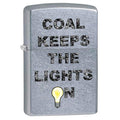 Zippo Lighter - Coal Keeps The Lights On Street Chrome - Lighter USA