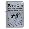 Zippo Lighter - WTF Fact of Life Street Chrome - Lighter USA