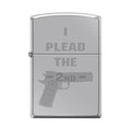 Zippo Lighter - I Plead The 2nd High Polish Chrome - Lighter USA