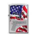 Zippo Lighter - I Plead the 2nd High Polish Chrome - Lighter USA