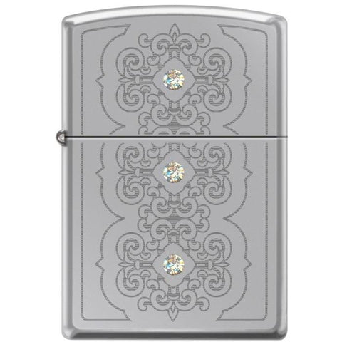 Zippo Lighter - Rotary 3 Stone Hi Polished Chrome - Lighter USA