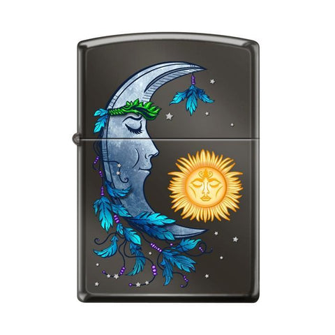 Zippo Lighter - Sun And Moon Black Ice - Lighter USA