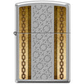 Zippo Lighter - Chains With Deep Etching Brushed Chrome - Lighter USA