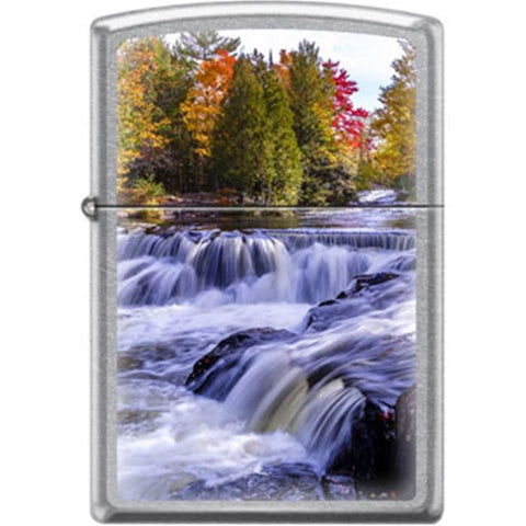 Zippo Lighter - River In Fall Street Chrome - Lighter USA