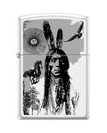 Zippo Lighter - Indian Portrait White Matte - Lighter USA