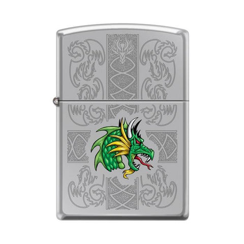 Zippo Lighter - Dazzling Dragon High Polish Chrome - Lighter USA