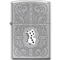 Zippo Lighter - Dazzling Dice In White High Polished Chrome - Lighter USA