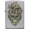 Zippo Lighter - Tattoo Skull Heart Street Chrome Zippo Zippo   