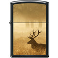 Zippo Lighter - Deer in Mist Black Matte - Lighter USA