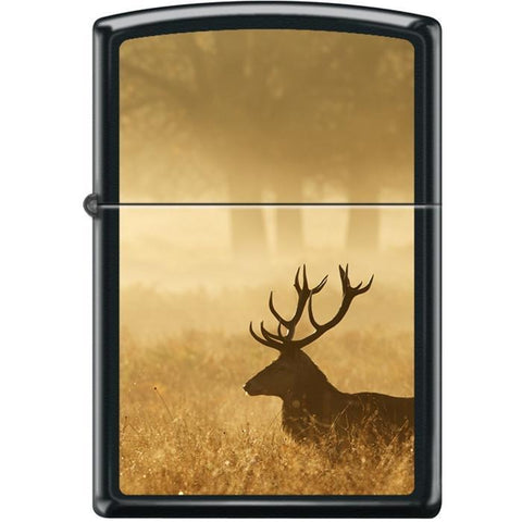 Zippo Lighter - Deer in Mist Black Matte - Lighter USA