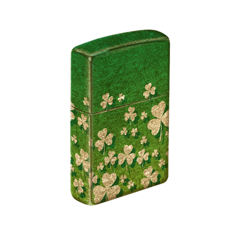 Zippo Lighter - Ombre Green Shamrock Brass Finish - Lighter USA