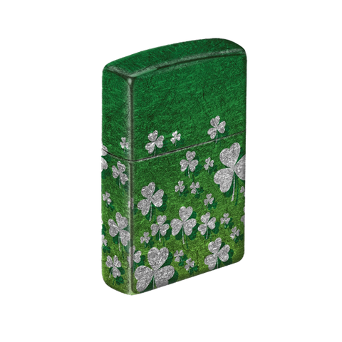 Zippo Lighter - Ombre Green Shamrock Chrome Finish - Lighter USA