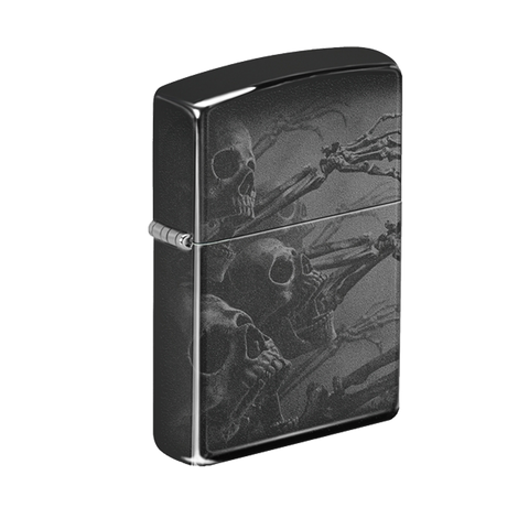 Zippo Lighter - Zombie Skeletons Black Finish - Lighter USA