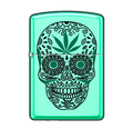 Zippo Lighter - Black Light Cannabis Sugar Skull - Lighter USA