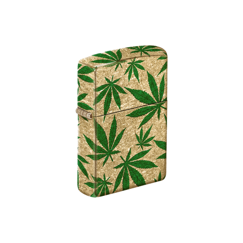 Zippo Lighter - Cannabis Brass Finish - Lighter USA