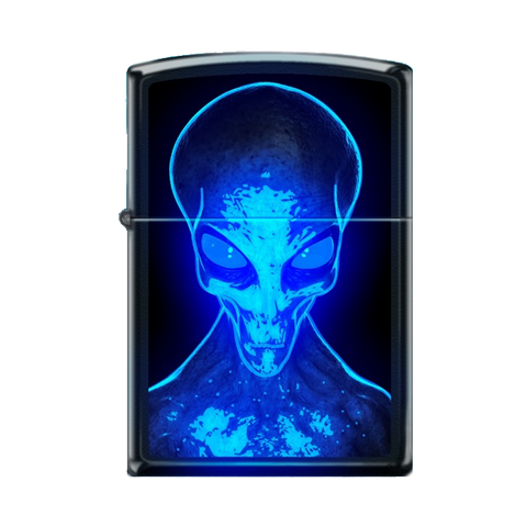 Zippo Lighter - Black Light Alien - Lighter USA