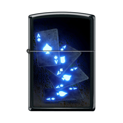 Zippo Lighter - Black Light Four Ace of Spades - Lighter USA