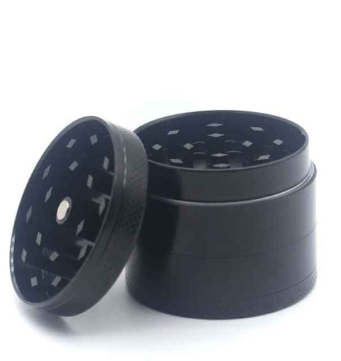 1" 4-Piece Magnetized Herbal Grinder - Black - Lighter USA