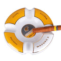 Cohiba Circle Ceramic Ashtray 4 Cigar Holder - White - Lighter USA