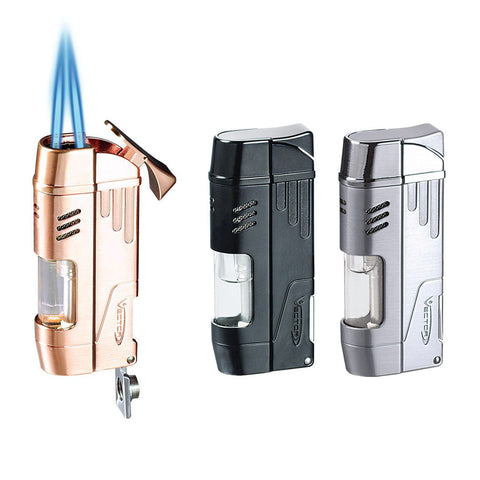 Vector Delta Dual Flame Torch Lighter with Cigar Punch - Lighter USA