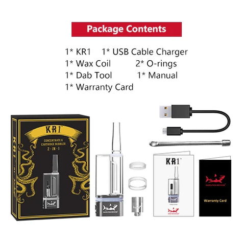 KR1 Cartridge and Concentrate Vaporizer Bubbler by Hamilton Devices - Lighter USA