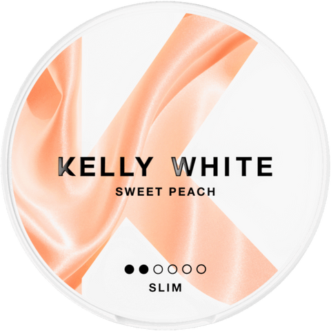 Kelly White Sweet Peach Slim Nicotine Pouches (5 Pack) - 4mg
