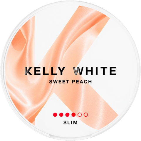 Kelly White Sweet Peach Slim Nicotine Pouches (5 Pack) - 8mg