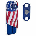 Lotus 2-Stick Cigar Case w/Cutter Gift Set - USA Flag - Lighter USA