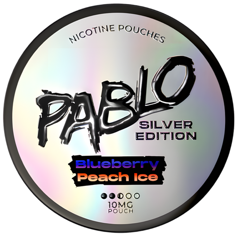 Pablo Silver Edition Blueberry Peach Ice 10mg Nicotine Pouches (5 Pack) -