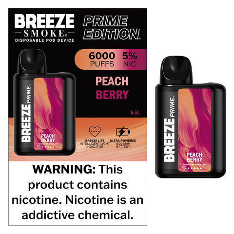 Breeze Prime Disposable Vape - 6000 Puffs - Lighter USA