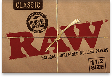 RAW Classic Natural Unrefined Rolling Papers - 1½ - Lighter USA