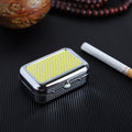 Ashtray with Lockable Lid Portable Metal Desktop Ash Case Outdoor Pocket Ashtray - Lighter USA