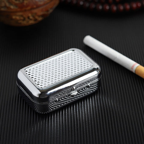 Ashtray with Lockable Lid Portable Metal Desktop Ash Case Outdoor Pocket Ashtray - Lighter USA