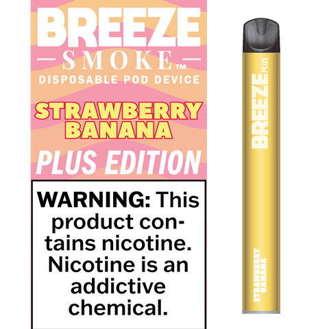 Breeze Smoke Plus - Disposable Pod Device Vape Juice Breeze Smoke Strawberry Banana  