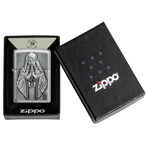 Zippo Lighter - Anne Stokes Gothic Prayer Emblem - Lighter USA